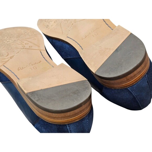 Robert Graham Mens 10 Dress Shoes Metallic Blue Suede Slip On Loafers main image 6